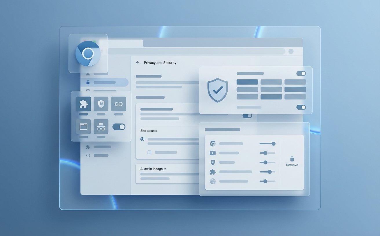 Chrome扩展程序安全与隐私管理界面
